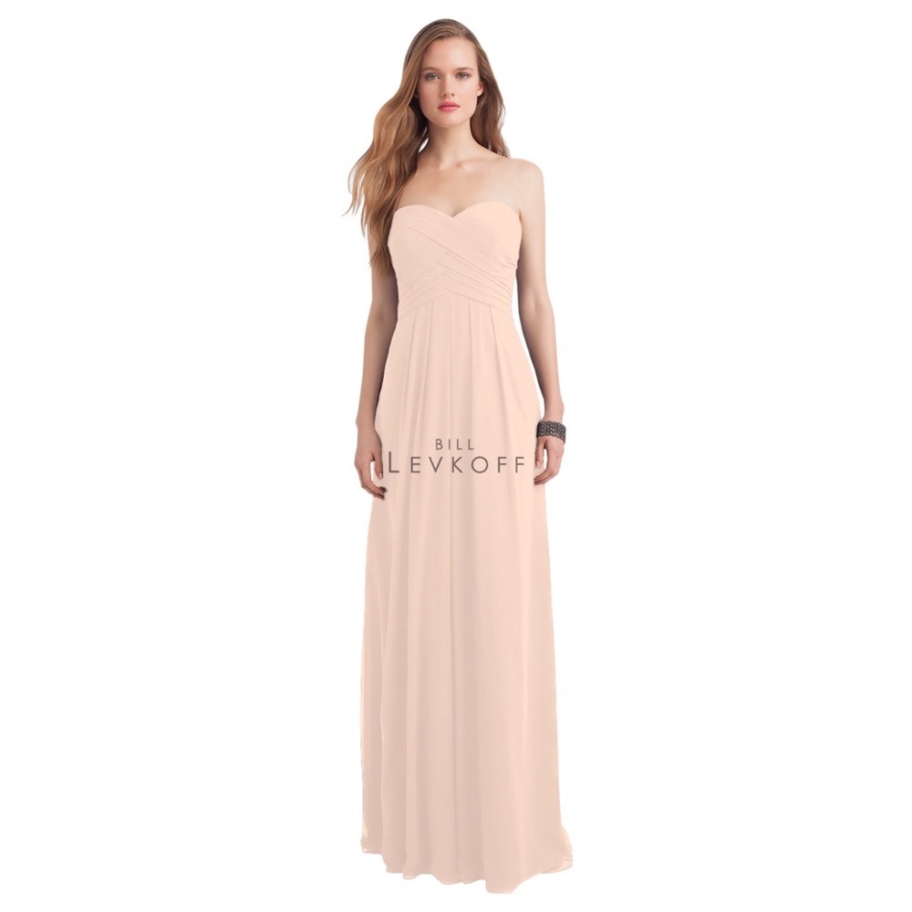 Bill Levkoff Petal Pink Strapless Formal Dress